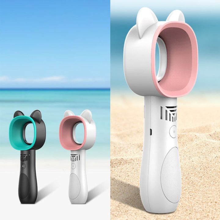 Cartoon Handheld Fan Leafless USB Mini Charging Desktop Portable Fan(White) | Kalsten