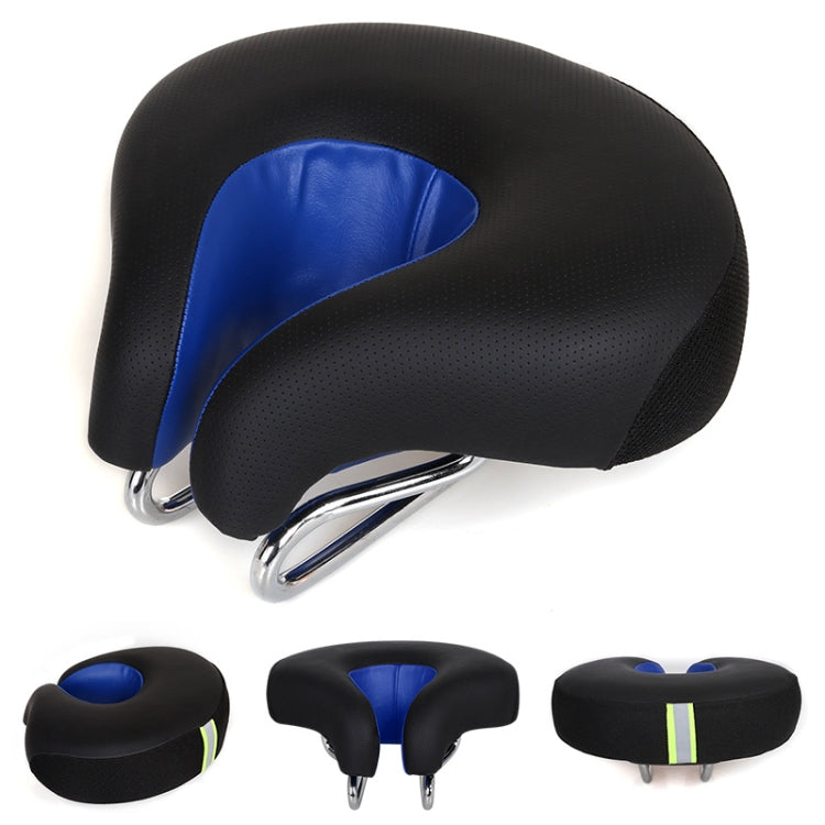 Karnz | Noseless Bicycle Saddle Mountain Bike Thickened Soft Padding (Blue)
