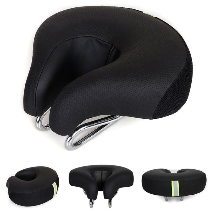 Kalsten | Noseless Bicycle Saddle Mountain Bike Thick Soft Padding (Black)