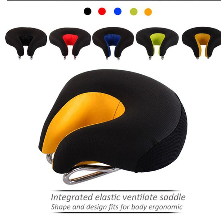 Kalsten | Noseless Bicycle Saddle Mountain Bike Thick Soft Padding (Black)