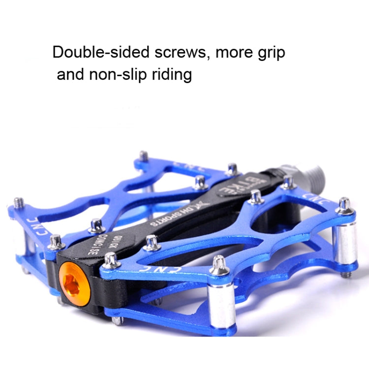 Brehn | Bicycle Pedal Mountain Bike Aluminum Alloy Palin Pedal Non-slip Bearing Pedal (901 Blue)