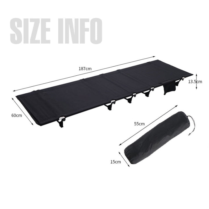 Kalsten | CLS Outdoor Lightweight Folding Bed Camping Simple Leisure Bed (Black)