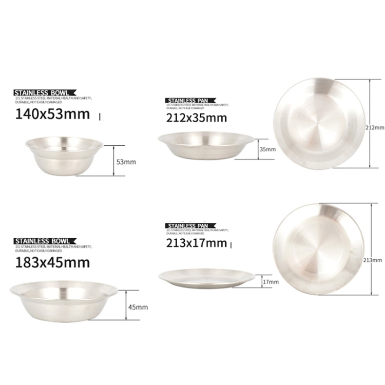 BowLift | 16 PCS / Set CLS Outdoor Stainless Steel Tableware Portable Camping Dinner Bowl Plate Set