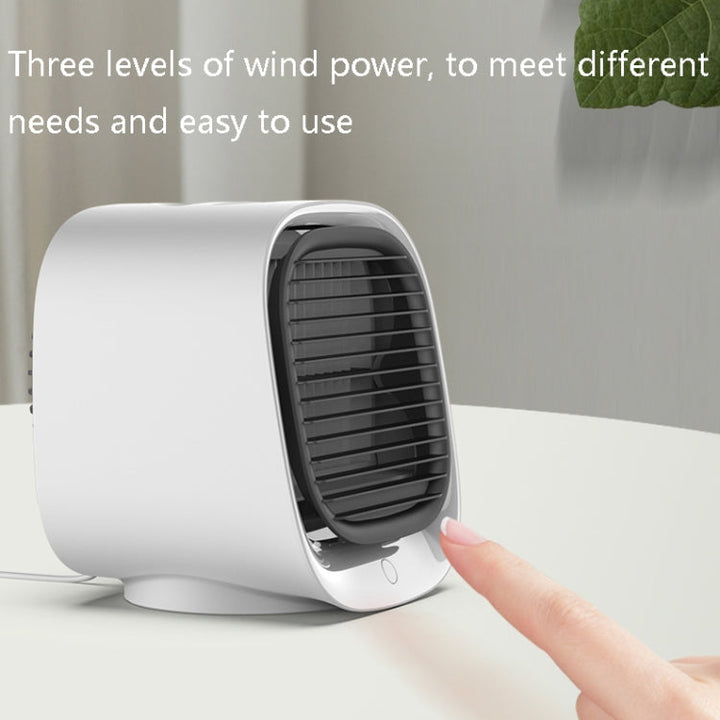 Desktop Cooling Fan USB Portable Office Cold Air Conditioning Fan, Colour: M201 Sky White | Kalsten