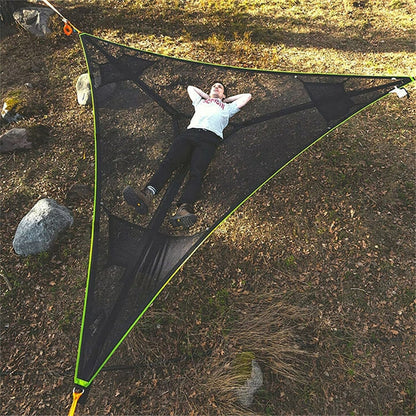 2.8 m Family Outdoor Portable Air Tent Multi-person Camping Triangle Hammock (Black)