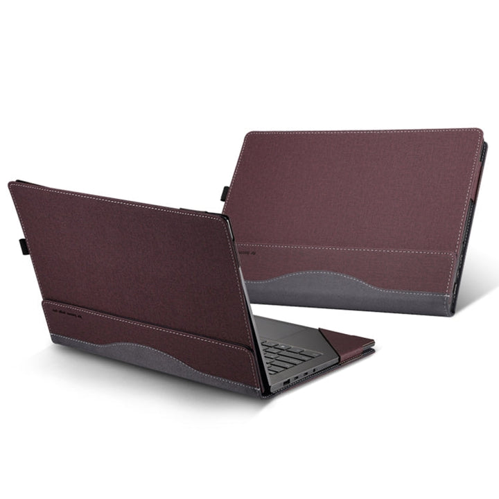 Kalsten | For Samsung Galaxy Book Pro 360 15.6 Inch Leather Laptop Anti-Fall Case with Stand (Wine Red)