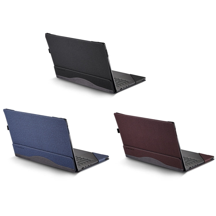 Kalsten | For Samsung Galaxy Book Pro 360 15.6 Inch Leather Laptop Anti-Fall Case with Stand (Wine Red)