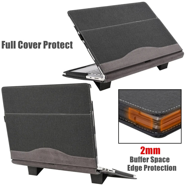 Kalsten | For Samsung Galaxy Book Pro 360 15.6 Inch Leather Laptop Anti-Fall Case with Stand (Wine Red)