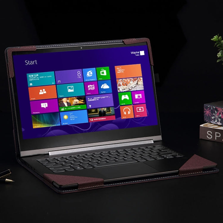 Kalsten | For Samsung Galaxy Book Pro 360 15.6 Inch Leather Laptop Anti-Fall Case with Stand (Wine Red)