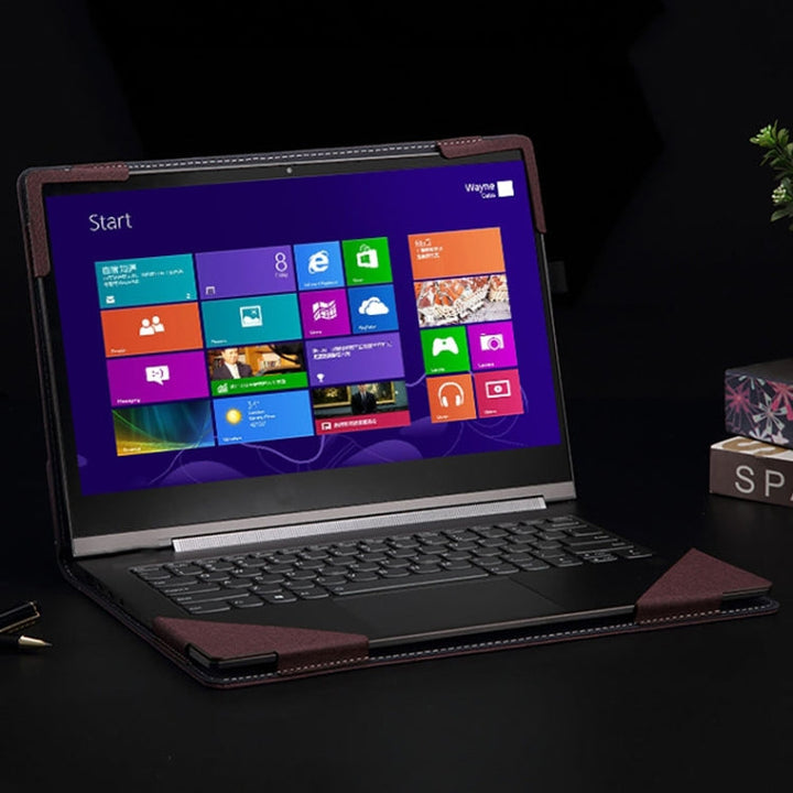 Kalsten | For Samsung Galaxy Book Pro 360 15.6 Inch Leather Laptop Anti-Fall Case with Stand (Wine Red)