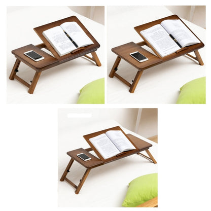 Sandsberg | 741ZDDNZ Bed Use Foldable Height-adjustable Laptop Desk Dormitory Study Desk, Specification: Classic Tea Color 88cm Thick Bamboo