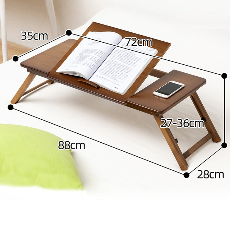 Sandsberg | 741ZDDNZ Bed Use Foldable Height-adjustable Laptop Desk Dormitory Study Desk, Specification: Classic Tea Color 88cm Thick Bamboo