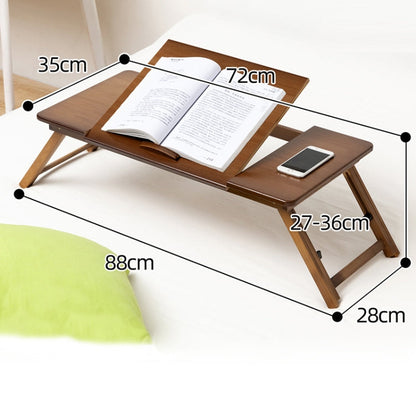 Sandsberg | 741ZDDNZ Bed Use Foldable Height-adjustable Laptop Desk Dormitory Study Desk, Specification: Classic Tea Color 88cm Thick Bamboo