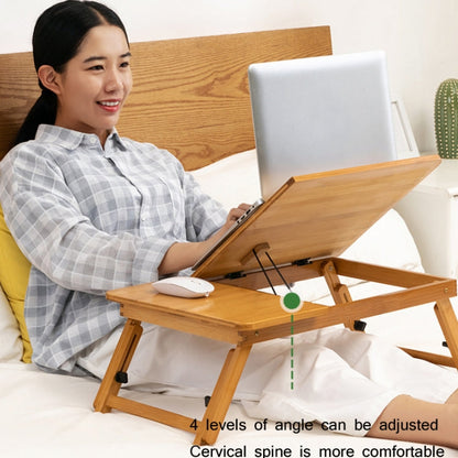 Skanto Skanto | 741ZDDNZ Foldable Height-Adjustable Laptop Desk Dorm Study Table, Specification: Classic Tea Color 88cm Thick Bamboo