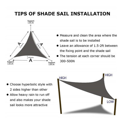 BowLift | Triangular Outdoor Garden Sun Shade Sail Waterproof Anti-UV Awning, Size: 3m x 3m x 4.3m (Lake Blue)