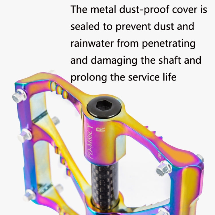 BowLift | 1 Pair PROMEND Three Peilin Bearings Aluminum Alloy CNC Bicycle Colorful Pedals PD-M86CY