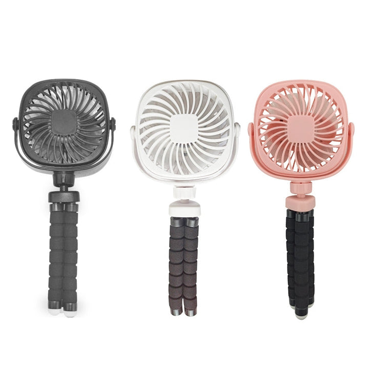 Octopus Stroller Deformation Fan Desktop Portable Handheld USB Small Fan, Colour: 1200mAh White | Kalsten