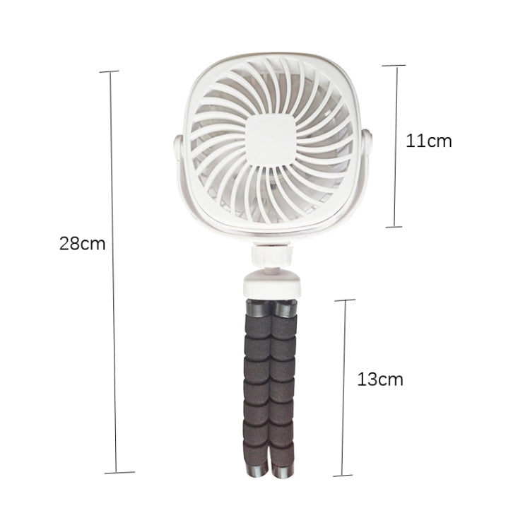 Octopus Stroller Deformation Fan Desktop Portable Handheld USB Small Fan, Colour: 1200mAh White | Kalsten