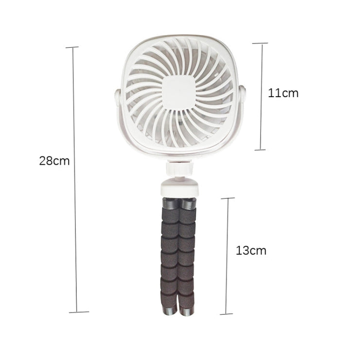 Octopus Stroller Deformation Fan Desktop Portable Handheld USB Small Fan, Colour: 1200mAh White | Kalsten