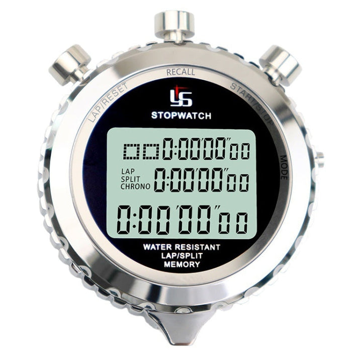 Digital Stopwatch Stainless Steel 3-Line Display | Kalsten