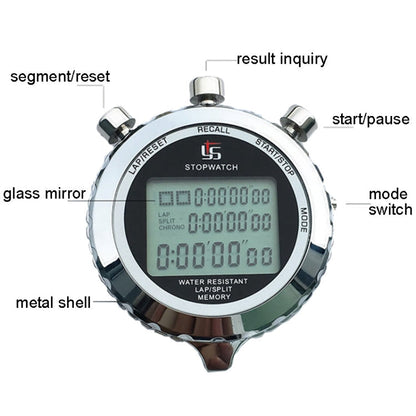 Brehn | YS Metal Stopwatch 3 Rows Display Running Training Electronic Timer, Style: YS-510 10 Memories