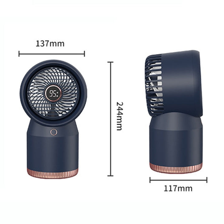 Spray Humidified LED Digital Display Office Home Fan, Style: 3600mAh Rechargeable(White) | Kalsten