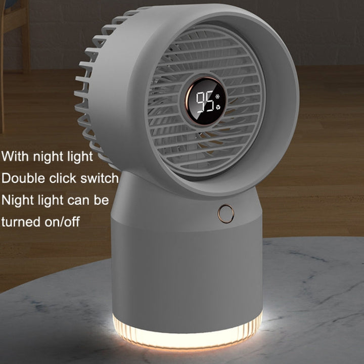 Spray Humidified LED Digital Display Office Home Fan, Style: 3600mAh Rechargeable(White) | Kalsten