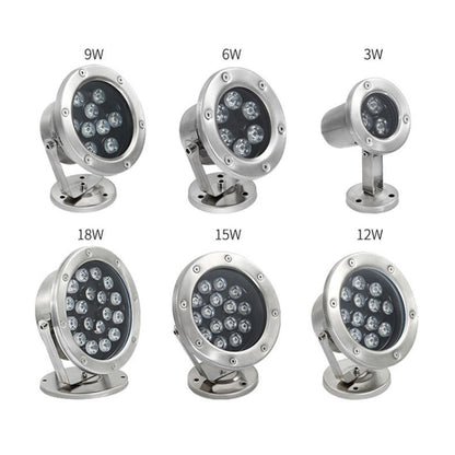 Skanto | LED Underwater Light Pool Fish Pond Fountain Waterproof Landscape Light 18W(Yellow)