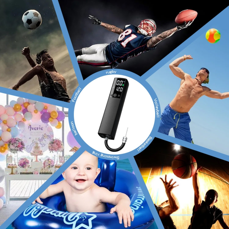 Kalsten | AP-04 Wireless Electric Air Pump With LCD Display For Soccer Basketball (Black)