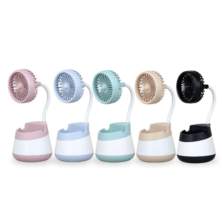 276A USB Charging Desktop Pen Holder Fan with Phone Holder Function Dormitory Portable Fan(Pink) | Kalsten