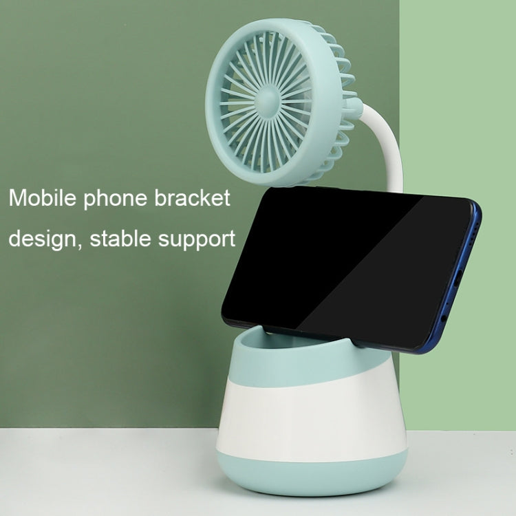 276A USB Charging Desktop Pen Holder Fan with Phone Holder Function Dormitory Portable Fan(Pink) | Kalsten
