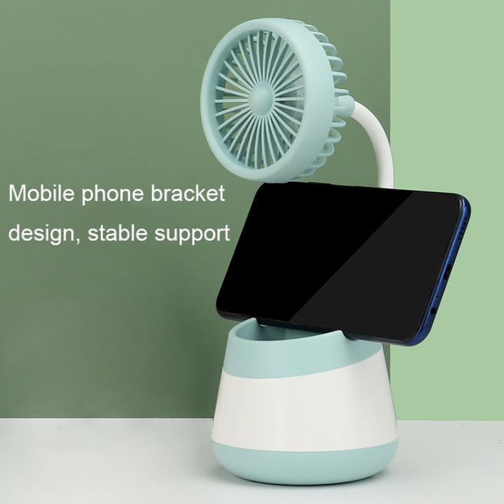 276A USB Charging Desktop Pen Holder Fan with Phone Holder Function Dormitory Portable Fan(Pink) | Kalsten