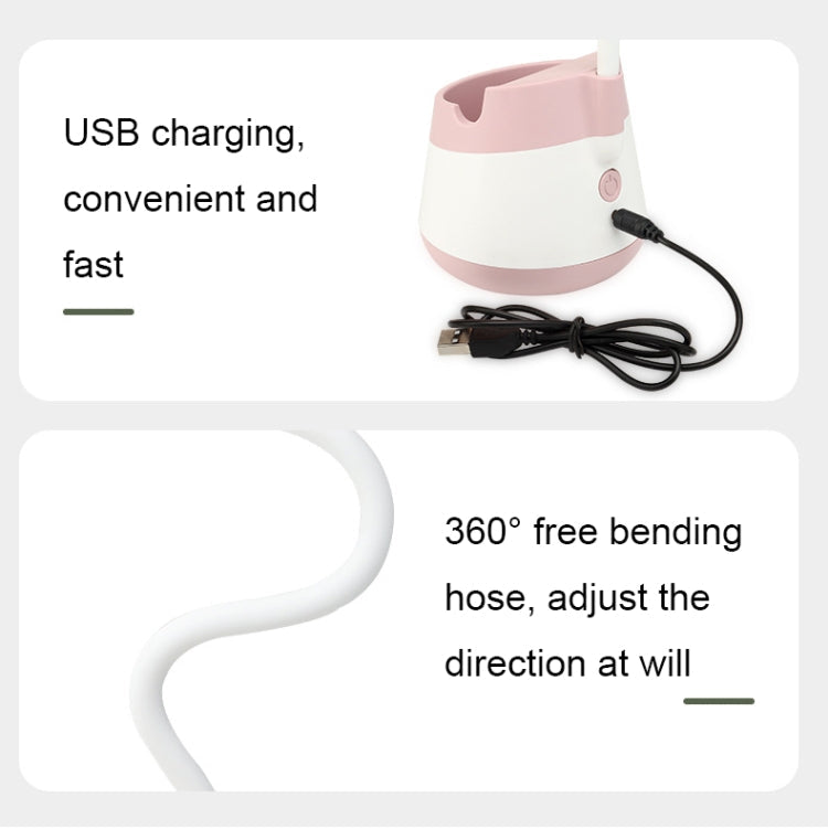 276A USB Charging Desktop Pen Holder Fan with Phone Holder Function Dormitory Portable Fan(Pink) | Kalsten