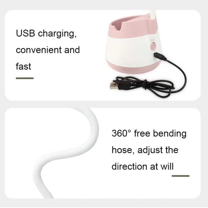 276A USB Charging Desktop Pen Holder Fan with Phone Holder Function Dormitory Portable Fan(Pink) | Kalsten