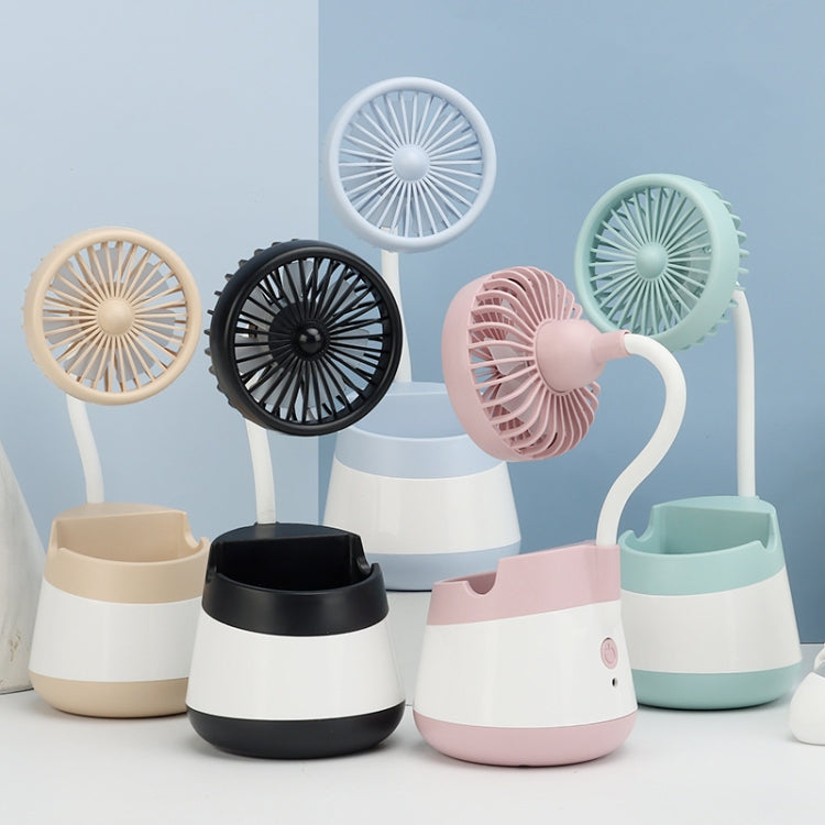 276A USB Charging Desktop Pen Holder Fan with Phone Holder Function Dormitory Portable Fan(Pink) | Kalsten