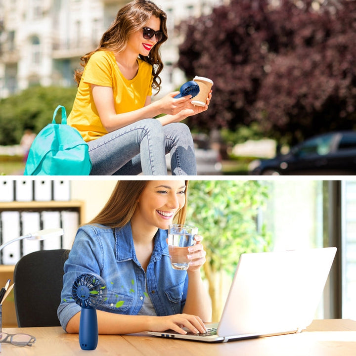 USB Outdoor Mini Handheld Brushless Motor Fan, Style: 1200mAh(Blue) | Kalsten