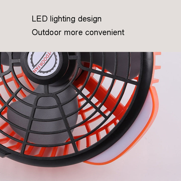 Outdoor Camping USB Charging Fan Tent Swing Head Fan With Tripod LED Light(Black) | Kalsten
