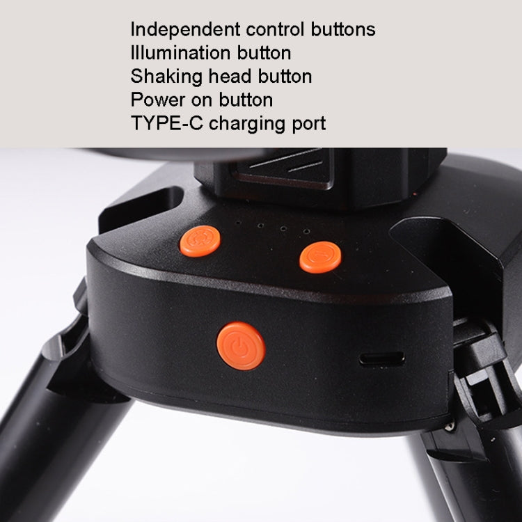 Outdoor Camping USB Charging Fan Tent Swing Head Fan With Tripod LED Light(Black) | Kalsten
