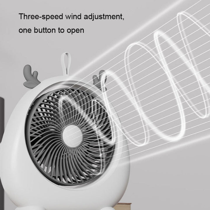 Dormitory Portable Animal Ear Desktop Electric Fan, Style: Charging Version Pink | Kalsten