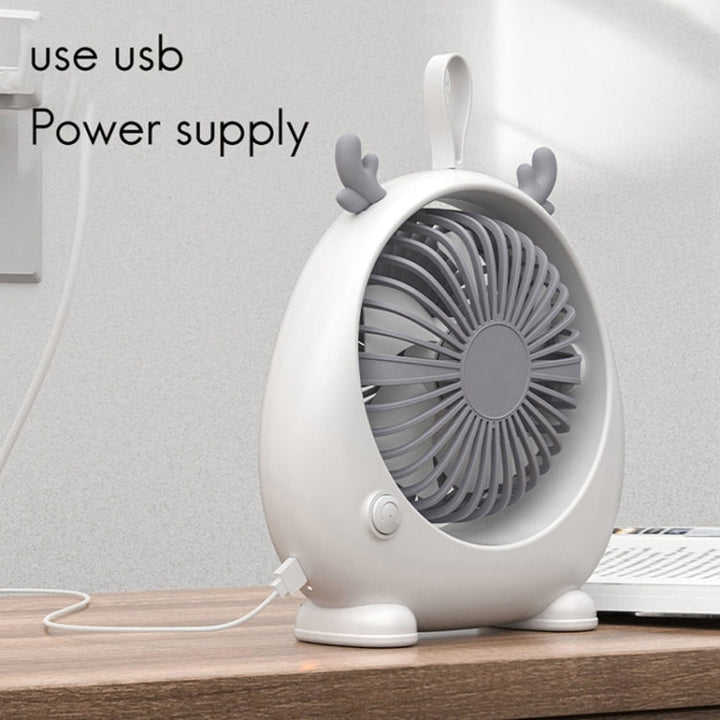 Dormitory Portable Animal Ear Desktop Electric Fan, Style: Charging Version Pink | Kalsten