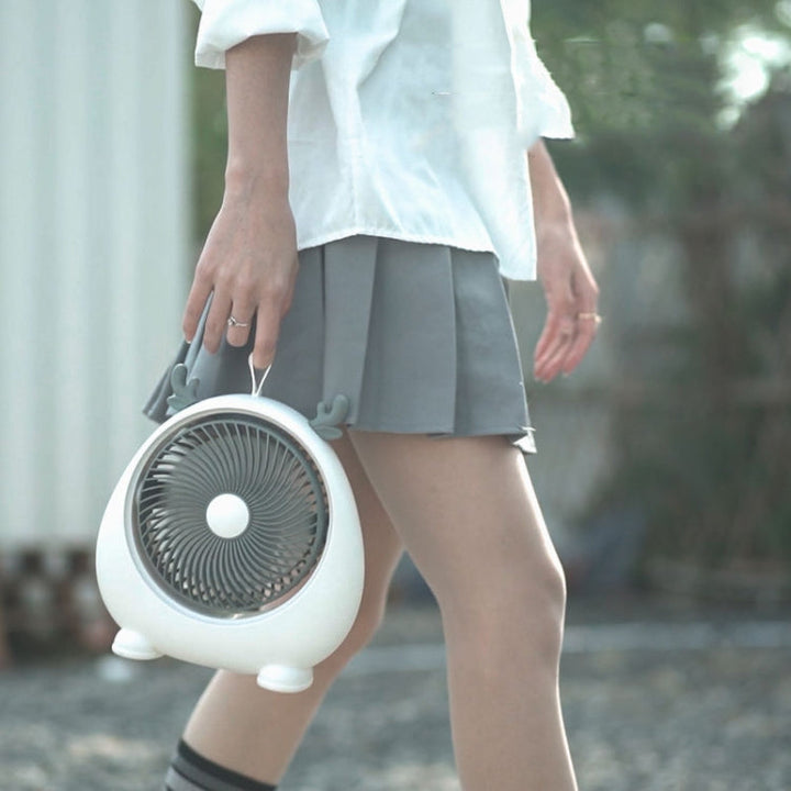 Dormitory Portable Animal Ear Desktop Electric Fan, Style: Charging Version Pink | Kalsten