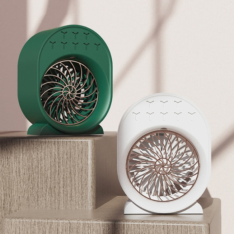 USB Spray Humidification Air Conditioning Fan Small Portable Desktop Air Cooler, Style: Charging (Green) | Kalsten