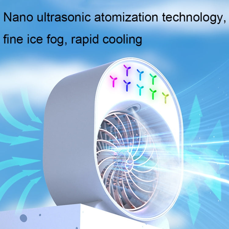USB Spray Humidification Air Conditioning Fan Small Portable Desktop Air Cooler, Style: Charging (Green) | Kalsten