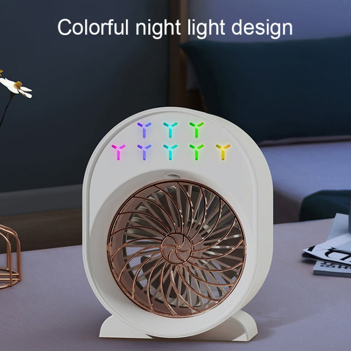 USB Spray Humidification Air Conditioning Fan Small Portable Desktop Air Cooler, Style: Charging (Green) | Kalsten