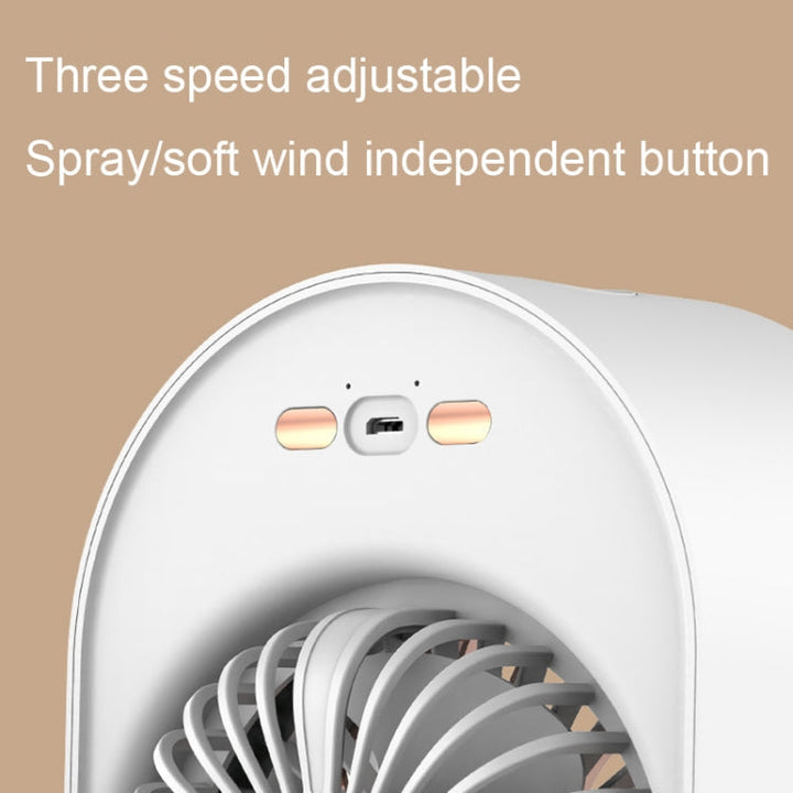USB Spray Humidification Air Conditioning Fan Small Portable Desktop Air Cooler, Style: Charging (Green) | Kalsten