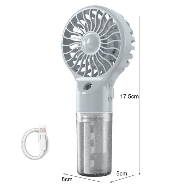 USB Rechargeable Handheld Misting Fan Portable Hydration Electrical Fan(Grey) | Kalsten