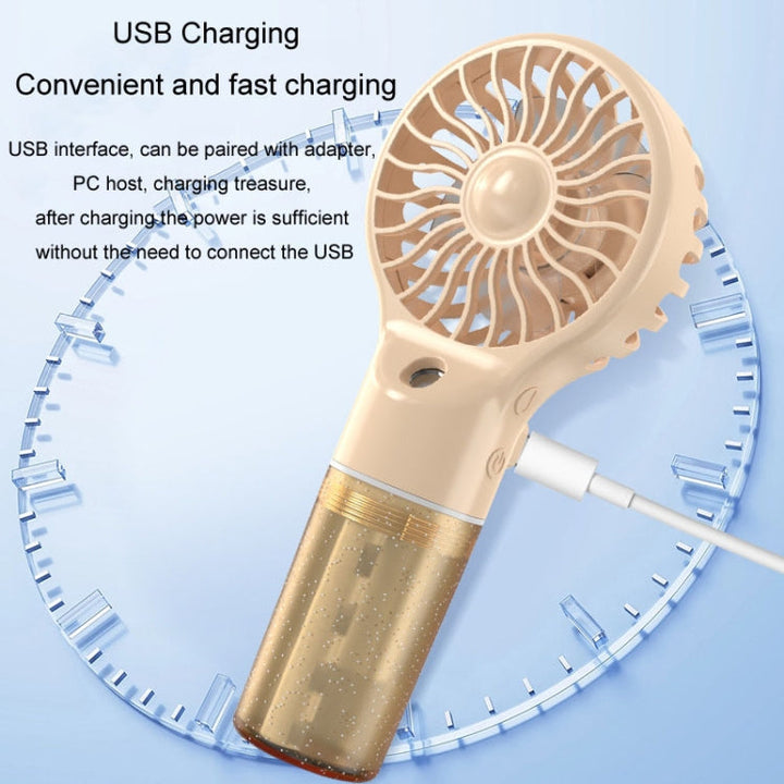 USB Rechargeable Handheld Misting Fan Portable Hydration Electrical Fan(Grey) | Kalsten