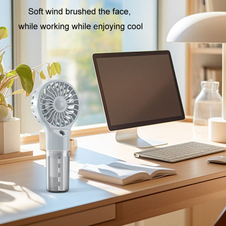 USB Rechargeable Handheld Misting Fan Portable Hydration Electrical Fan(Grey) | Kalsten