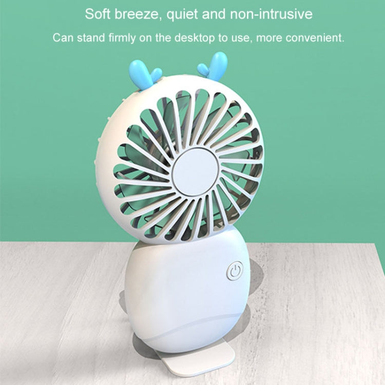 Summer Cartoon Pocket Handheld Stand Fan Rechargeable Silent Mini Fan(Green) | Kalsten