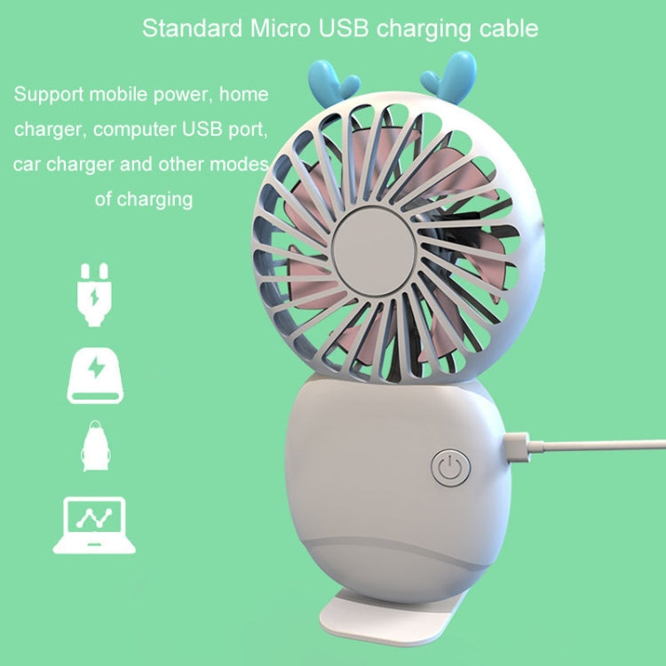 Summer Cartoon Pocket Handheld Stand Fan Rechargeable Silent Mini Fan(Green) | Kalsten